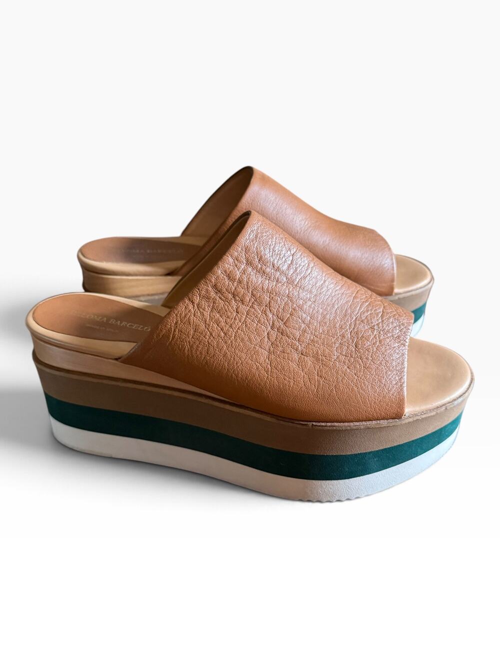 Paloma Barceló Leather Platform Slide Sandals EU 40